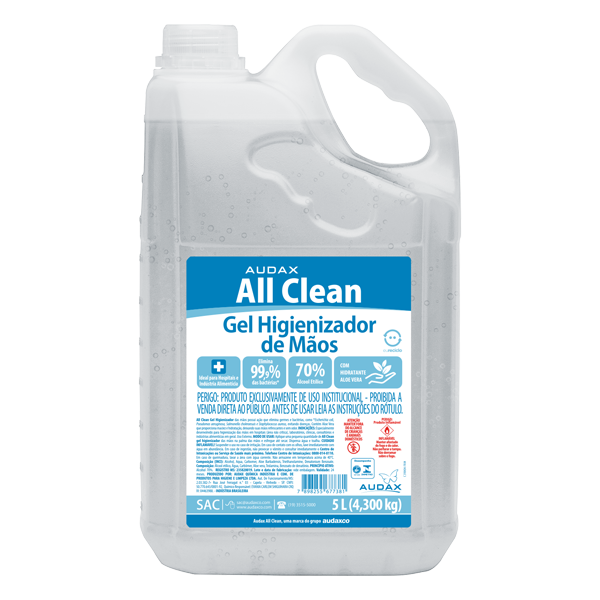All Clean Álcool Gel 70º - 5 litros - AudaxCo - Limpou Distribuidora de ...
